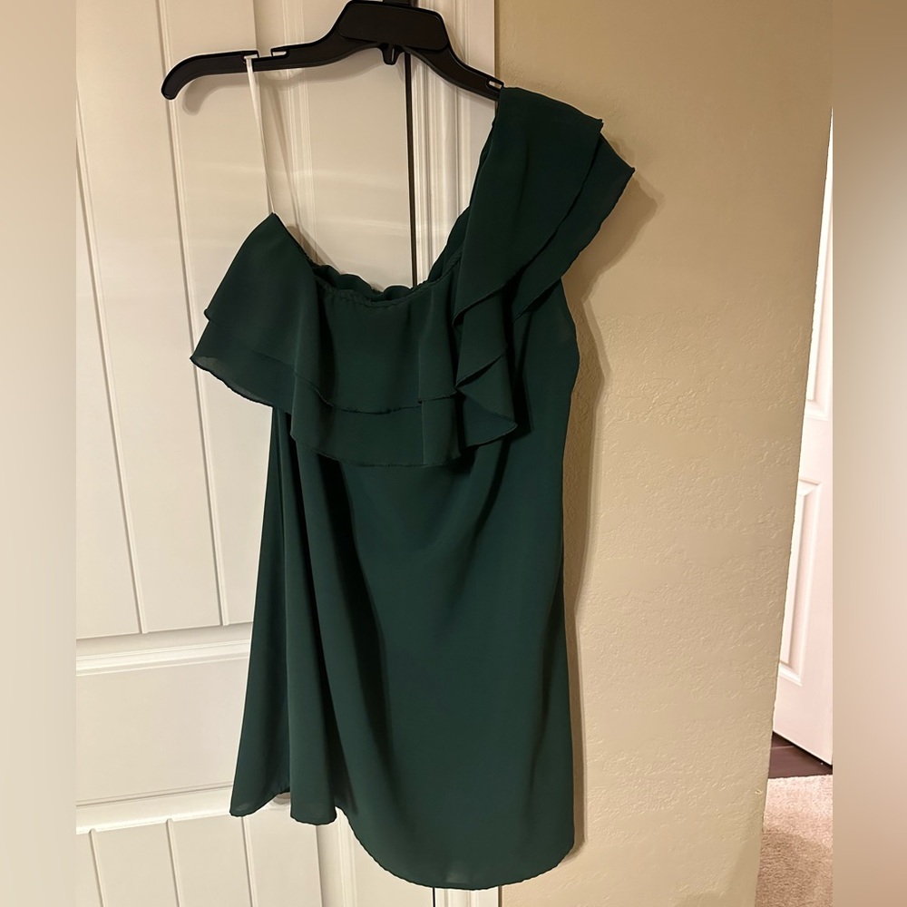 Green One Shoulder Dress